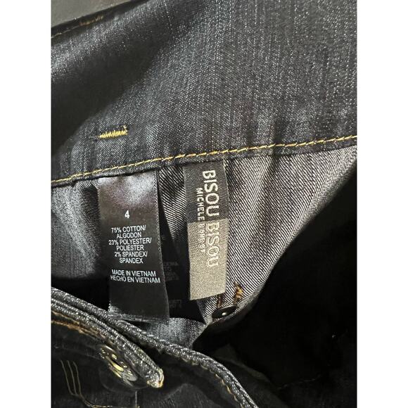 Bisou Bisou Dark Rinse Straight Leg Jeans Size 4 - Picture 5 of 5